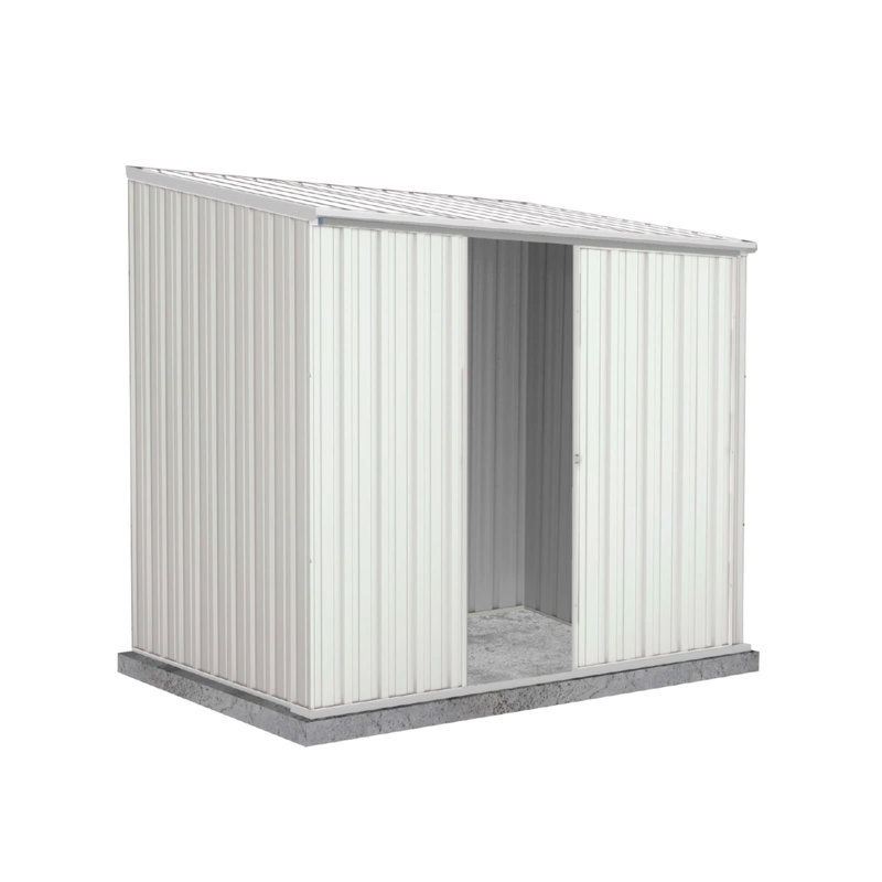 Abri de rangement en acier galvanisé résistant aux intempéries en métal l 5 pi x P 7 po Absco EZI Slider, Surfmist
