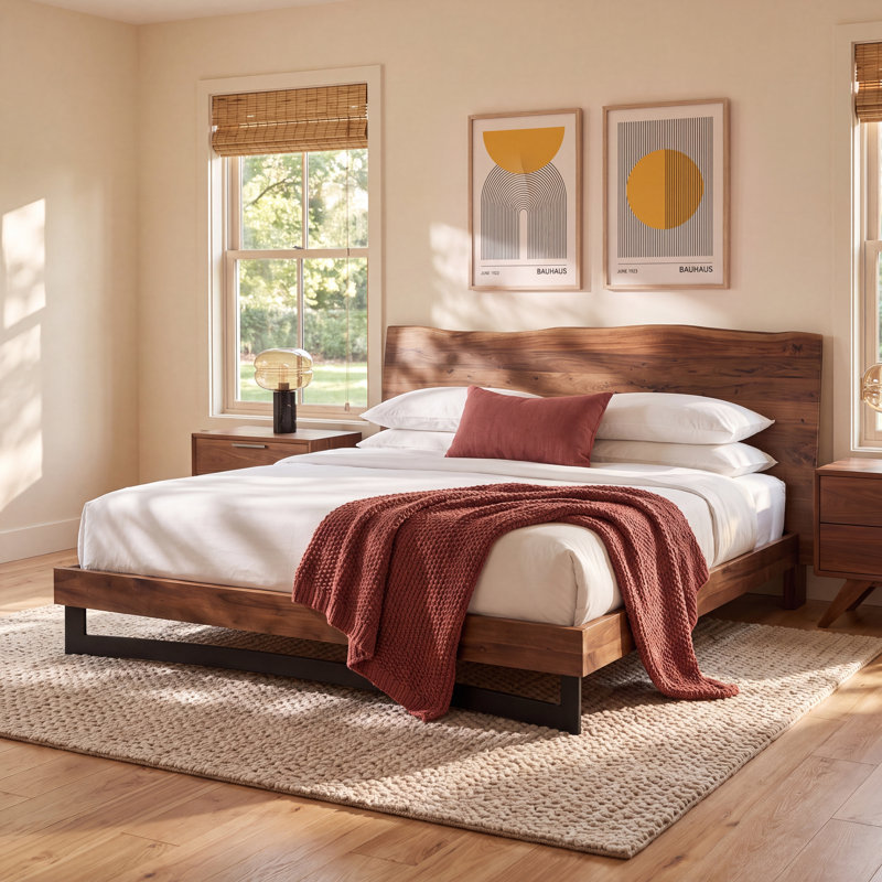 Burnell Solid Wood Low Profile Platform Bed, King