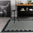 Contemporary Checkered Border Washable Non Slip Area Rug-241039253