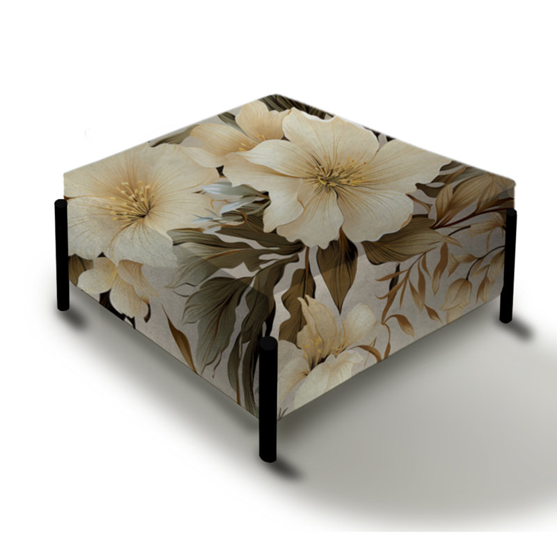 Natural Tranquility Tropical Motif II - Grand repose-pieds carré tropical
