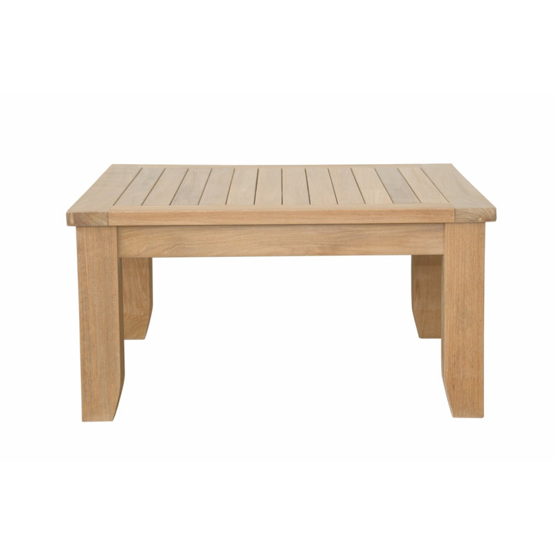 Luxe Outdoor Square Teak Coffee Table, 33" W x 33" L x 17" H
