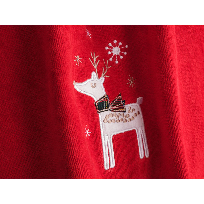 Ensemble de 2 serviettes en coton Jelitza, Blanc / Rouge