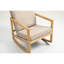 Chaise de salon en kaki avec coussins de chaise berçante en bois d'hévéa