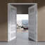 Porte de garde-manger intérieure en verre givré à 5 verres avec ensemble de quincaillerie French Doors-106883328-108941084