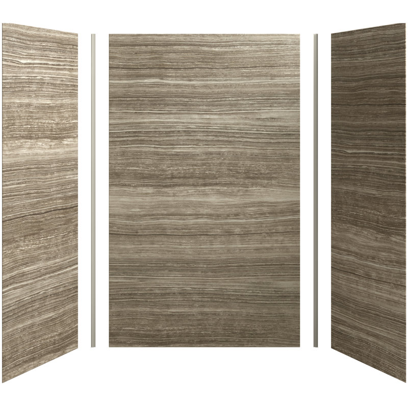 Choreograph Three Panel Shower Wall, Sandbar, 96" H x 36" W x 36" D