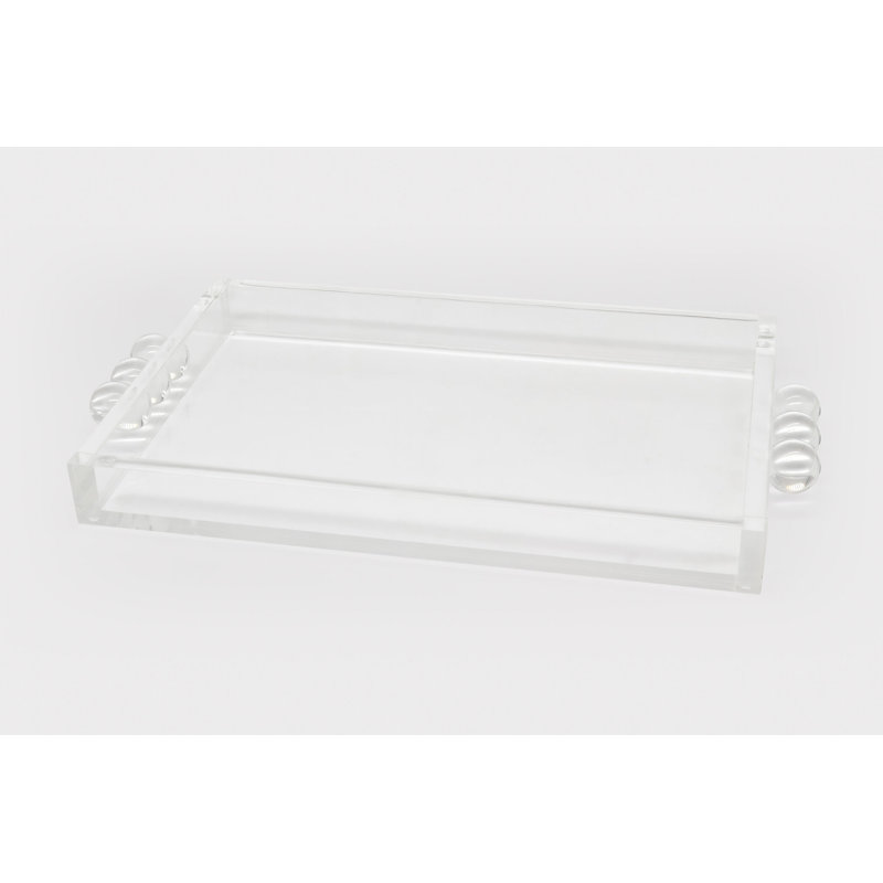 Acrylic Tray with Bubble Handles, 1.2" H x 16" W x 8.5" D, Clear