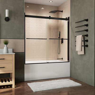 Essence-H 56" W x 60" H Reversible Semi-Frameless Tub Door with ClearMax™ Technology