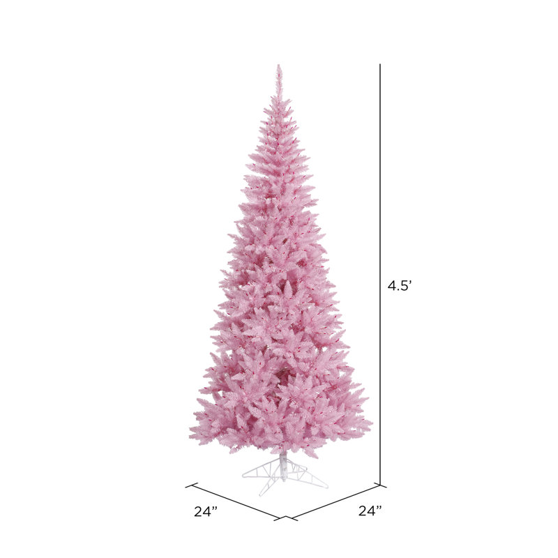 Pink Fir Artificial Fir Christmas Tree, 4.5' H x 24" W