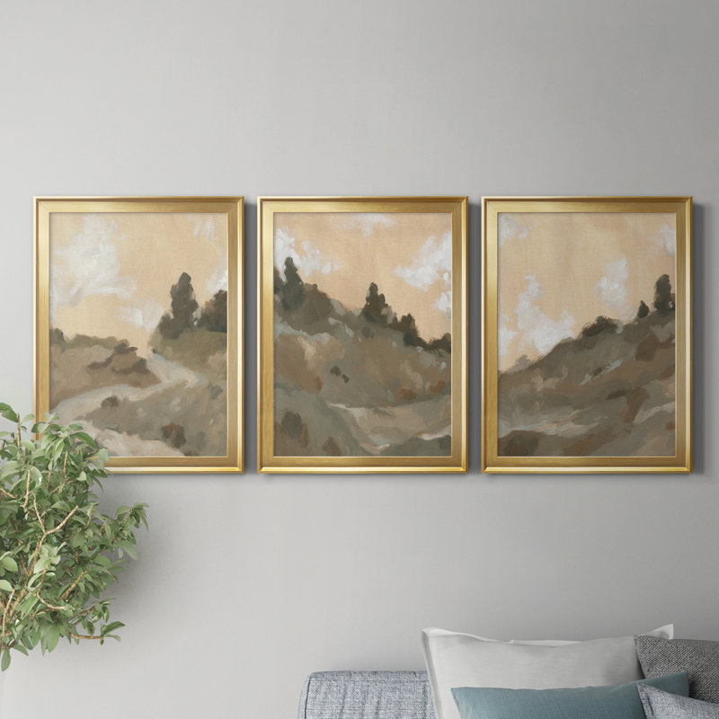 Hillside Walking Path I, reproduction encadrée de qualité supérieure - prête à être accrochée, H 36,5 po x l 79,5 po x P 1 po