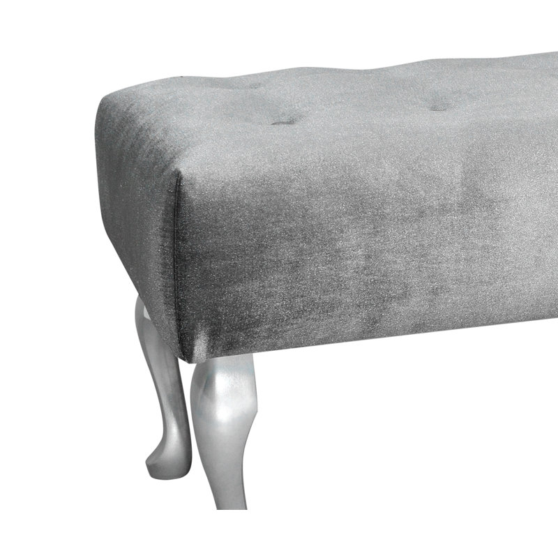 Glamour Upholstered Bench, Grey