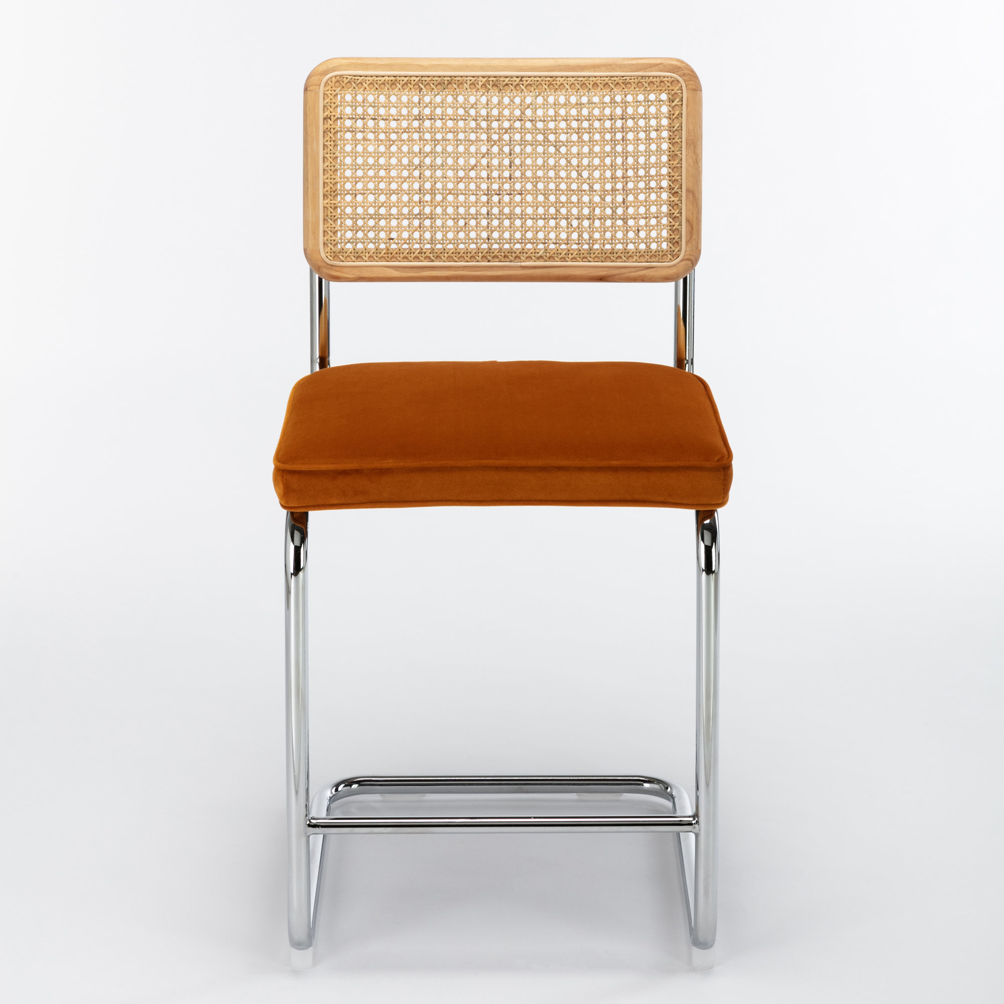 Walsh Velvet Bar & Counter Stool, Cognac, Counter Stool (24” Seat Height)