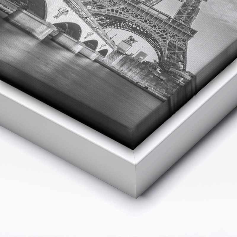 Tour Eiffel No3, Canvas, White Framed, 16"H x 20"W
