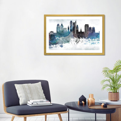 Philadelphia Bluish Skylines - impression d'art graphique