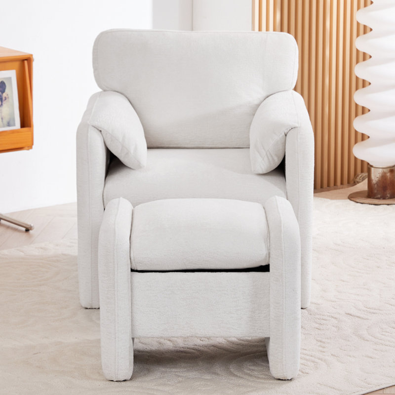 Upholstered Armchair, White