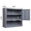 Grande armoire de garage murale en métal, rangement pour outils flottant avec tablette réglable, gris