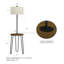 Mid Century Modern Floor Lamp End Table With USB Charging Port, Matte Finish