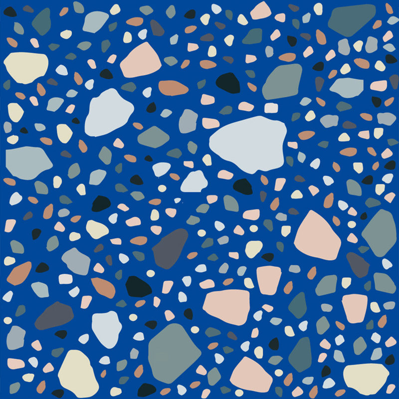 Carreau de mosaïque auto-adhésif en vinyle l 8 po x L 8 po, Terrazzo bleu