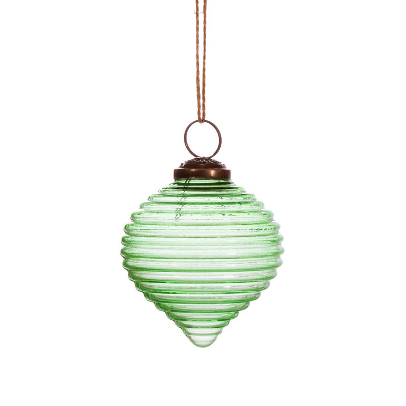 Solid Colour Glass Bauble, Green