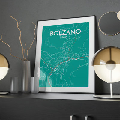 Bolzano City Map In Nature - No Frame Print