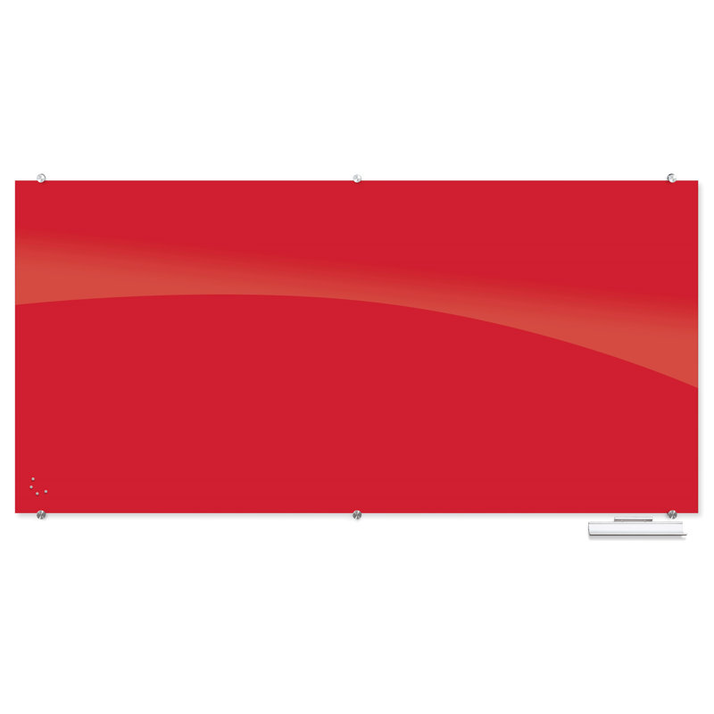 Tableau effaçable mural en verre Visionary, H 47,24 po x L 94,49 po, Rouge