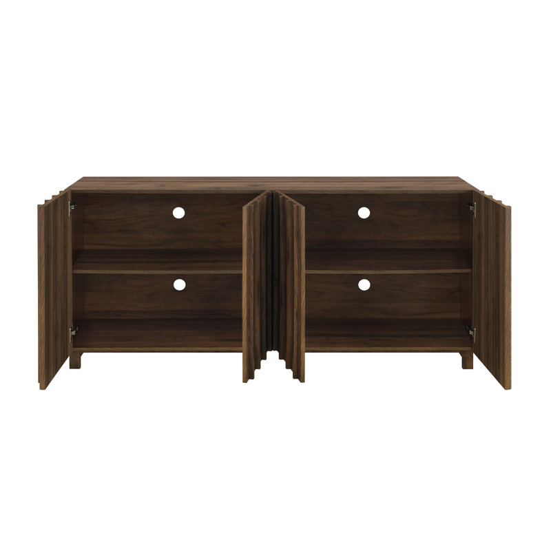 Buffet cannelé l 4 po Araminta, Noyer