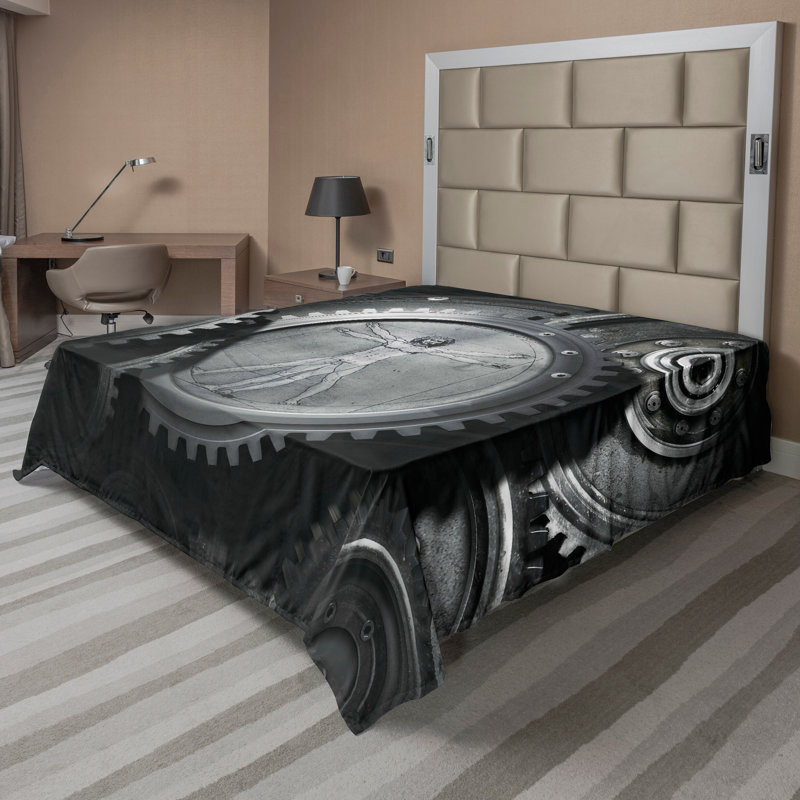 Drap-housse gris Ambesonne, Drap plat pour très grand lit californien