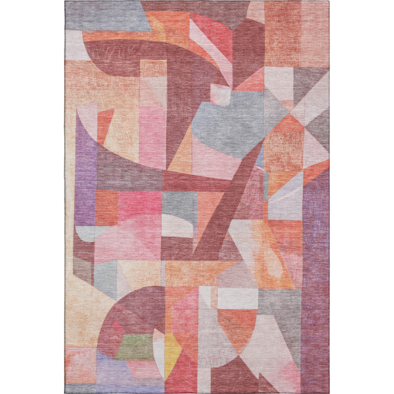 Premium Machine Washable Lubbers AMF1757 Abstract Rug, Rectangle 10' x 14'