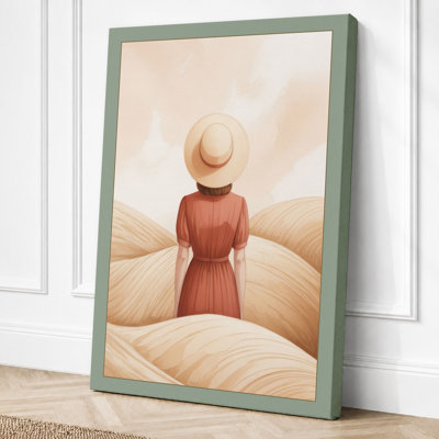 Figure in Desert Light Minimalist - Wrapped Canvas