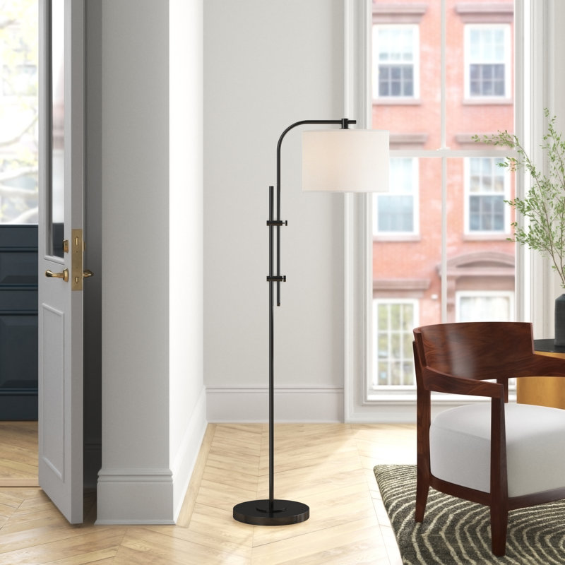 Pariaman 60'' Swing Arm Floor Lamp, Black