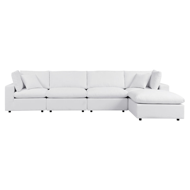 Modway Commix 5-Piece Sunbrella Outdoor Patio Sectional Sofa, White Sunbrella®