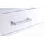 Bureaux d'écriture avec port USB, blanc brillant et amp; Finition chromée, 2 tiroirs | Chrome | Blanc-1234300632