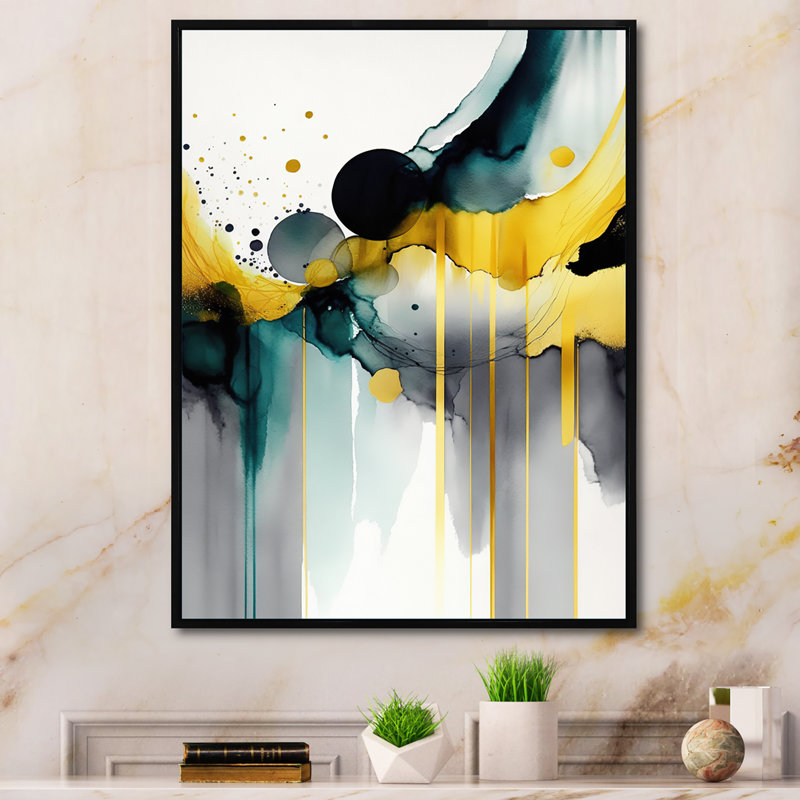 «Abstract Transitional Shapes II», reproduction sur toile, H 20 po x l 12 po x P 1 po, Cadre flottant noir