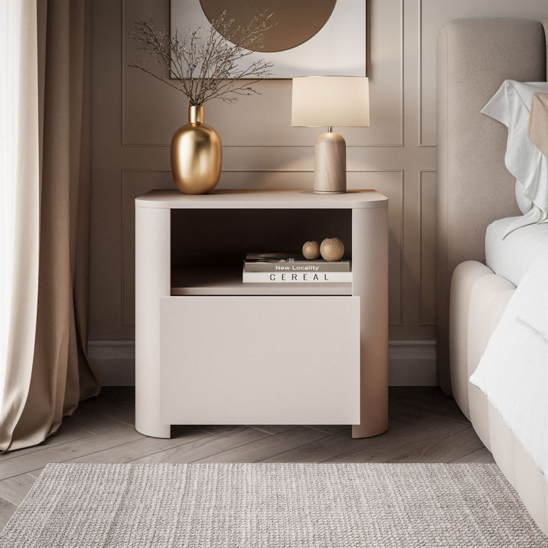 58cm W Bedside Table, Cashmere