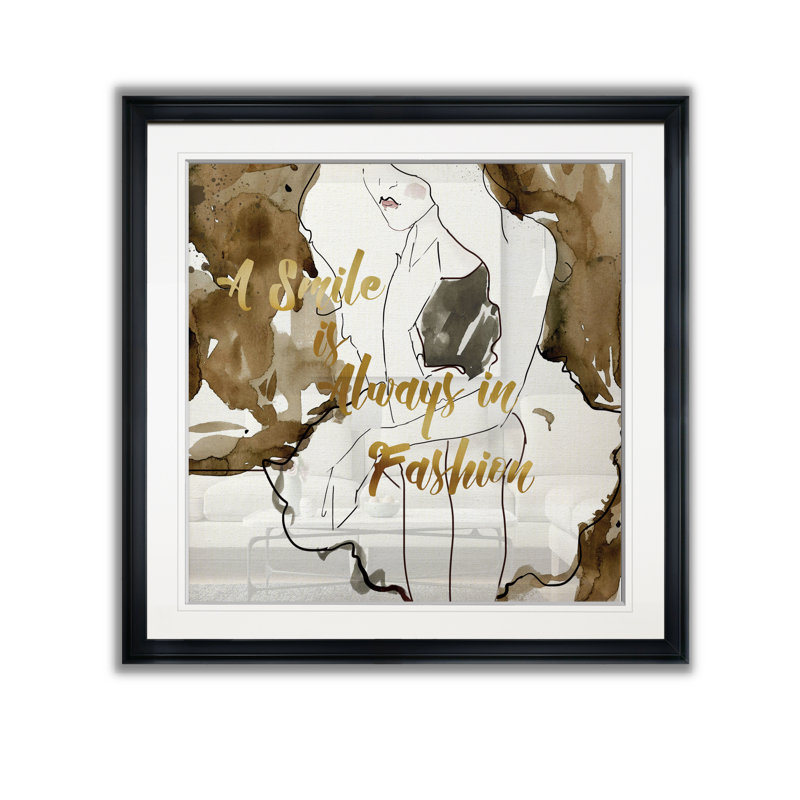 Croquis de mode - impression d'art graphique, H 17,5 po x l 17,5 po x P 1,5 po, Cadre plastique noir