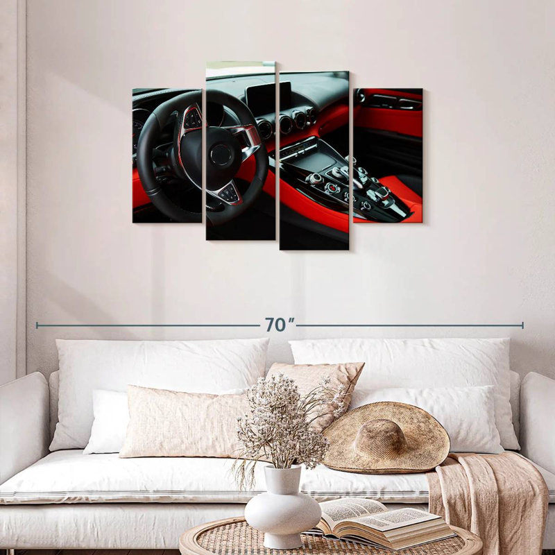 Intérieur de voiture Mehar noir et rouge