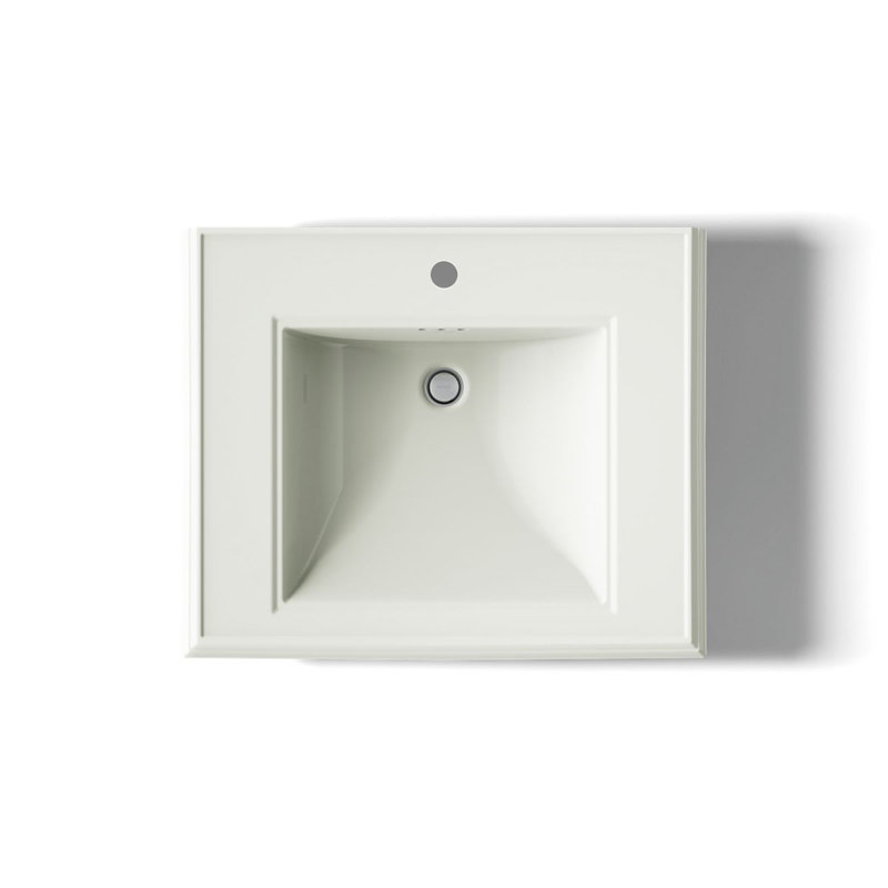 Memoirs® Rectangular Pedestal Bathroom Sink with Overflow, Dune, Single Hole Faucet