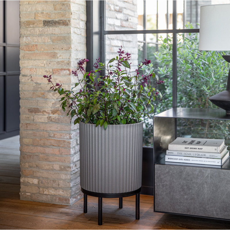Jardinière Demi Series avec support, 1, Gris / Noir, H 22 po x l 14,75 po x P 14,75 po