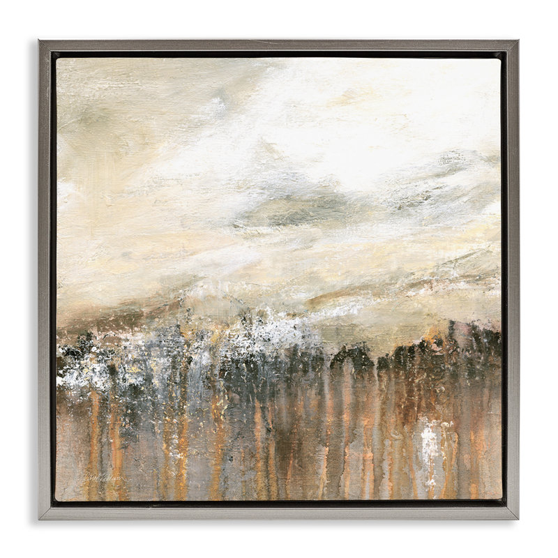 Abstrait dynamique avec motif goutte à goutte, H 25 po x l 25 po, Cadre flottant gris lustré