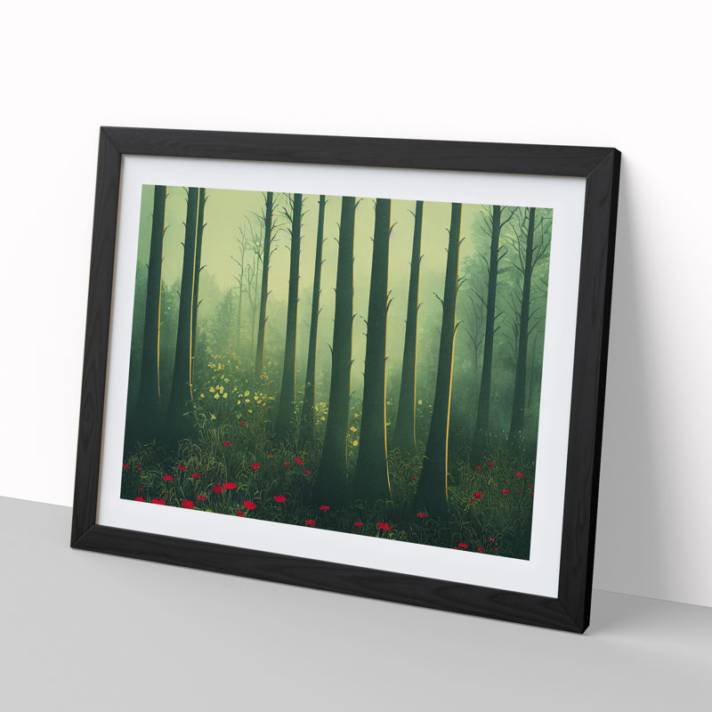 Flowers Of A Spring Forest Vol.1 - Single Picture Frame Painting, Black, 46cm H x 64cm W x 2cm D