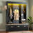 Elegant Hall Tree With App Controlled Led Light, 9 Hooks, Storage Bench, 3 Large Cabinets And Open Shelves-1542476051