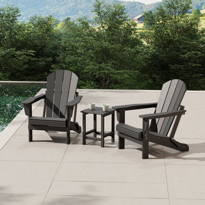 Chaise Adirondack pliante en plastique pour 2 personnes avec table Laguna