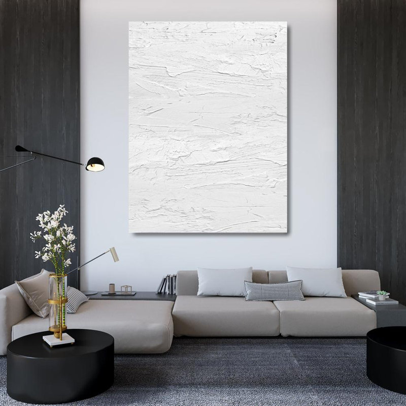 Latitude Run® Gordon, Sofia Gallery Wrapped Canvas Art Titled: Textured on White I, 47" H x 36" W