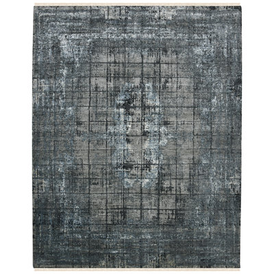 Tapis bleu noué à la main Franjka