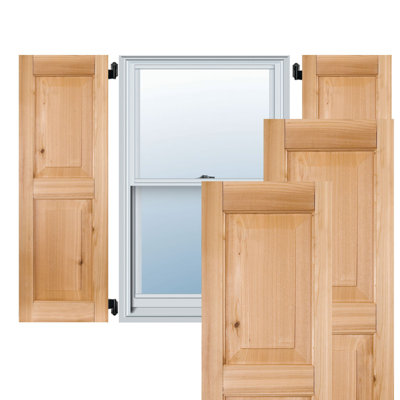 Sapele Mahogany Raised Panel Shutters (Per Pair)