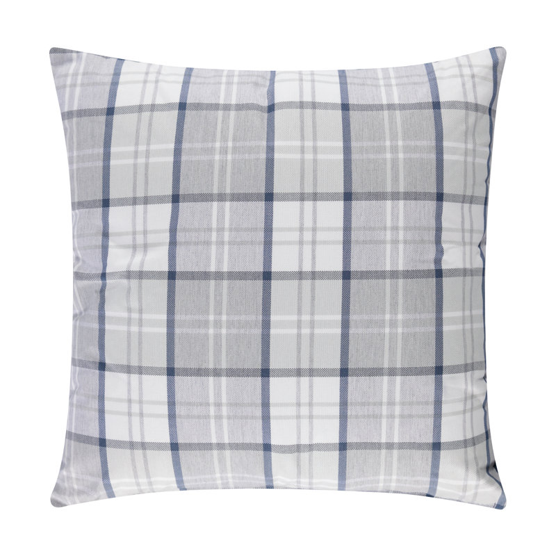 Housse de coussin décoratif à carreaux S&G Navigator, 18 po x 18 po, Bleu