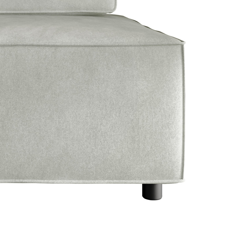 Fauteuil d'appoint carré en velours Fandy, Gris