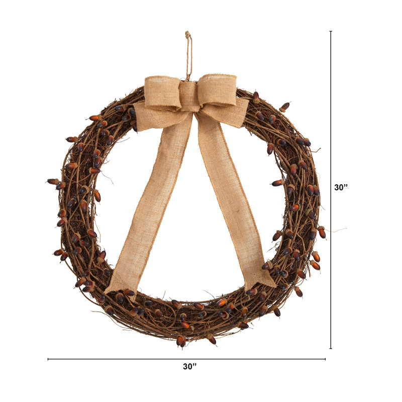 Faux Acorn 30'' Wreath