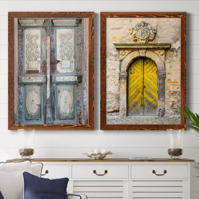 Baltic Door - Matted and Framed Under Acrylic Glass, Set of 2, Large Living Room Wall Art
