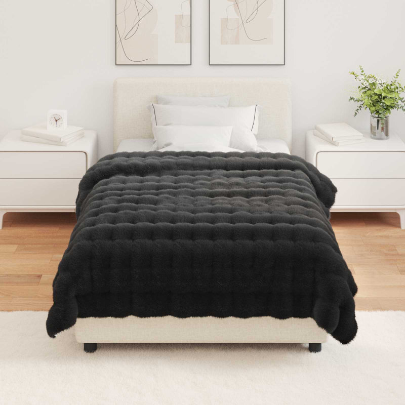 1-36 Throw Blanket, Black, 130cm x 150cm