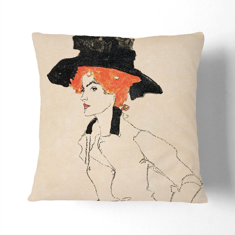 Portrait Of A Woman Vol.2 By Egon Schiele Square Throw Cushion, 55cm H x 55cm W x 20cm D